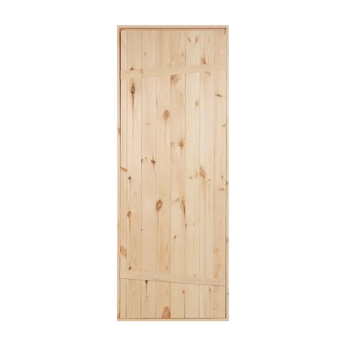 Дверной блок для бани, 180×70см, из сосны, на клиньях, массив Дверной блок для бани, 180×70см, из сосны, на клиньях, массив
