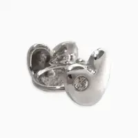 Серьга кафф &laquo;Сердце. Сияние&raquo;, белая в серебре