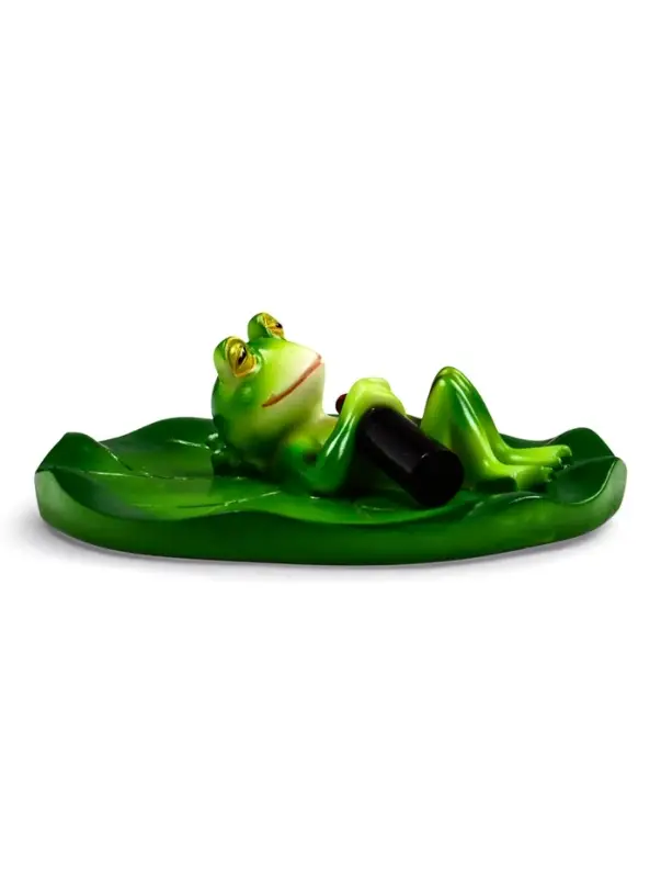 Садовая фигура 10 х 11 х 6 см  водоплавающая  "Лягушка на отдыхе"