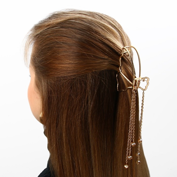 Краб для волос с цепочкой «Believe in love», 14 х 6 х 3 см Краб для волос с цепочкой «Believe in love», 14 х 6 х 3 см