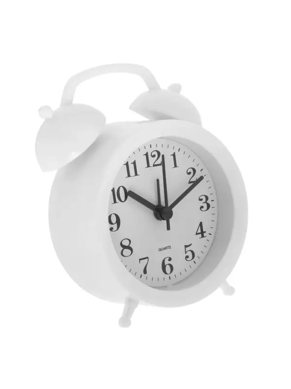Часы - будильник настольные &laquo;Соломон&raquo;, дискретный ход, 9.8&times;12 см, АА, белые