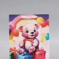 Пакет подарочный вертикальный &laquo;Медвежонок&raquo;, 23&times;27&times;11.5 см