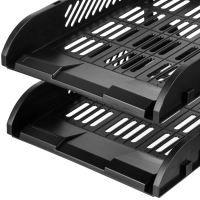 Лоток горизонтальный для бумаг  Deli E9212,сборн,черн,325x241x155мм 2шт/наб