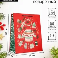 Пакет подарочный новогодний ламинированный, &laquo;Новый Год&raquo;, 26&times;12&times;32 см