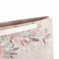 Пакет подарочный новогодний крафтовый &laquo;Счастье&raquo;, M 26&times;30&times;9 см
