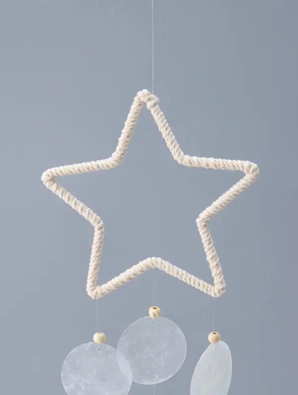 Ловец снов "Звёздочка" перламутр 13 кружков d=4,8 см 13,5х48 см