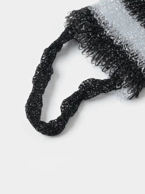 Мочалка для тела Доляна &laquo;Мужская&raquo;, 12&times;45 см, чёрно-белая