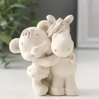 Фигура «Мишка с лошадкой», 8.5×7×6 см, натуральный