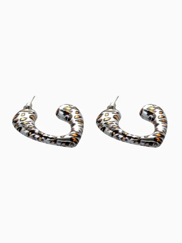 Набор серьги Набор серьги "Леопард" трио, цветной в серебре