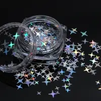 Пайетки для декора «Звёздная ночь», голографические, серебристый