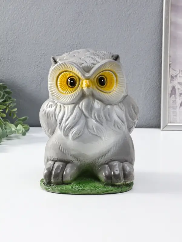 Копилка "Сова" 25 см, серый