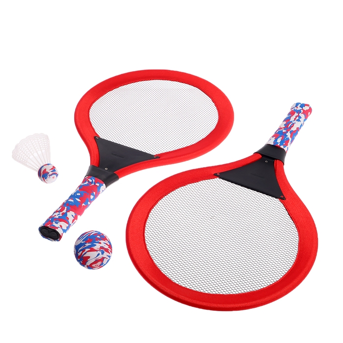 Набор для бадминтона, 2 ракетки, 50 см., волан, мяч, цвет МИКС Набор для бадминтона, 2 ракетки, 50 см., волан, мяч, цвет МИКС