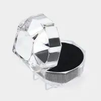 Набор футляров пластиковых 6 шт. под кольцо "Шарик", 4*4*4,5, вставка чёрная (645993)