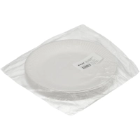 Тарелка одноразовая бум. 18см круглая, белая, 190 г/м2, 50шт/уп