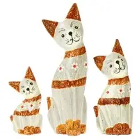 Сувенирный набор &laquo;Кошечки с полосками&raquo;, h=20 см, h=17 см, h=15 см, дерево
