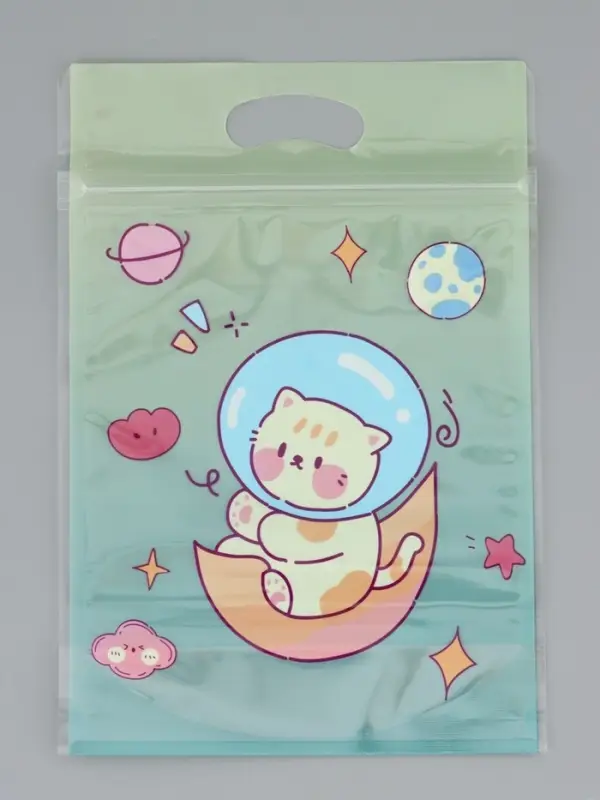 Пакет подарочный, с zip-lock застежкой, "Космическая история", 15х23 &plusmn; 1см МИКС