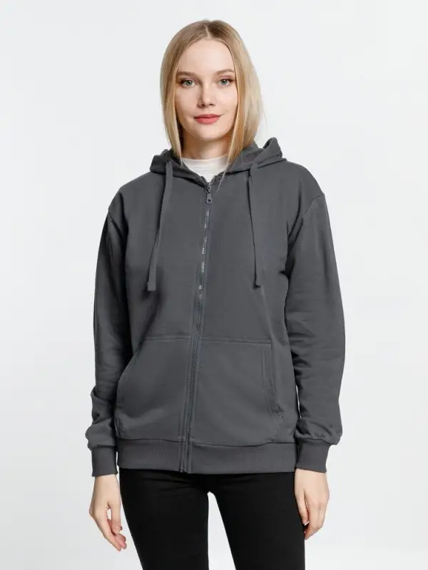 Толстовка на молнии с капюшоном Siverga 2.0, темно-серая (графит), размер XS Толстовка на молнии с капюшоном Siverga 2.0, темно-серая (графит), размер XS