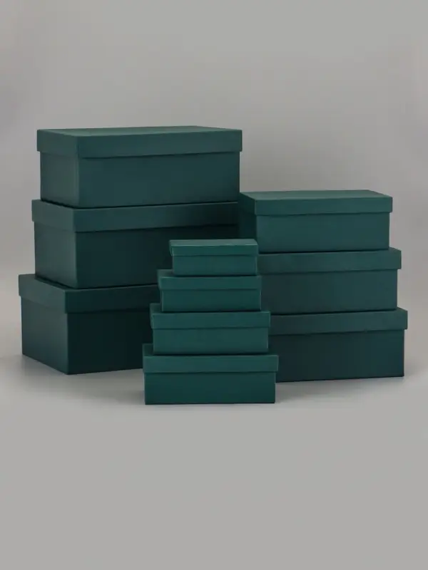 Набор подарочных коробок 10 в 1 &laquo;Темно-зеленый&raquo; 30&times;19&times;12 - 12&times;6.5&times;4 см