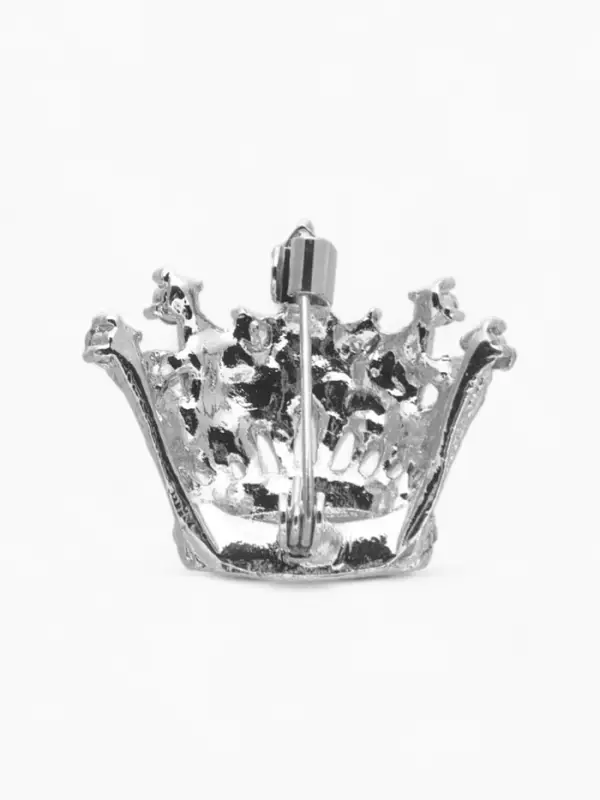 Брошь &laquo;Корона&raquo;, изыск, белая в серебре