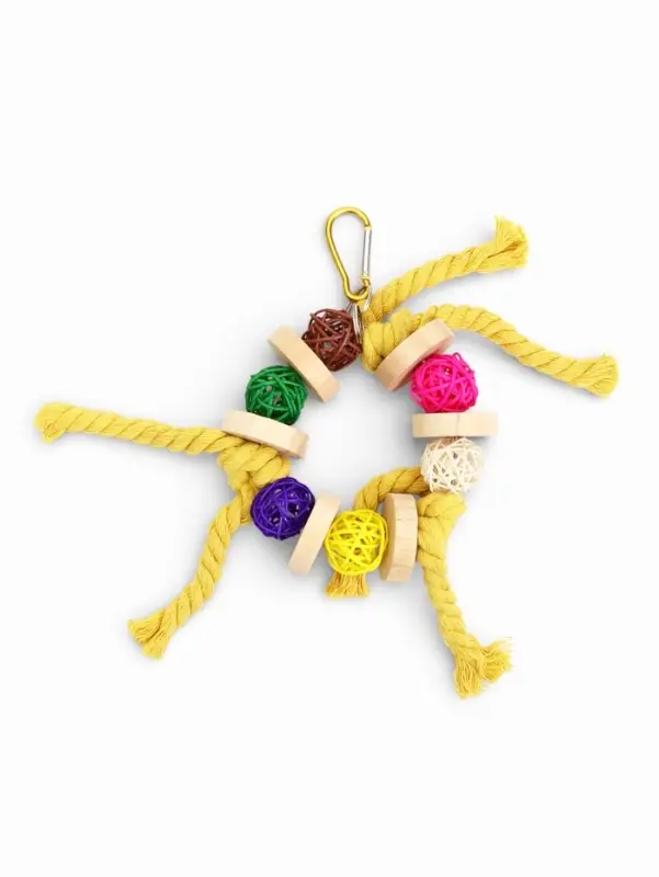 Игрушка для птиц &laquo;Браслет&raquo;, 13.5&times;5 см, с колокольчиками, цвет МИКС