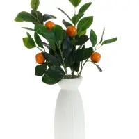 Цветы искусственные "Ветка мандарина" d-3,5 см 44 см, оранжевый