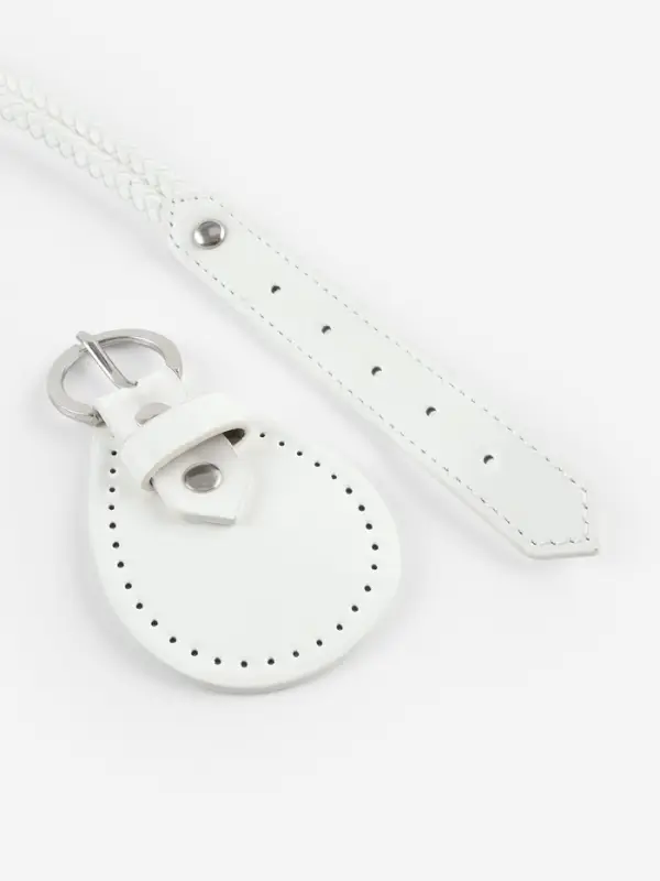 Ручка для сумки, шнуры, 60&times;1.8 см, с пришивными петлями 5.8 см, цвет белый, серебряный