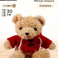 Мягкая игрушка &laquo;Медведь&raquo;, в кофте, 30 см, красная