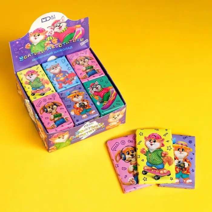 Шоколад молочный «Усатики-Хвостатики», 12 г Шоколад молочный «Усатики-Хвостатики», 12 г