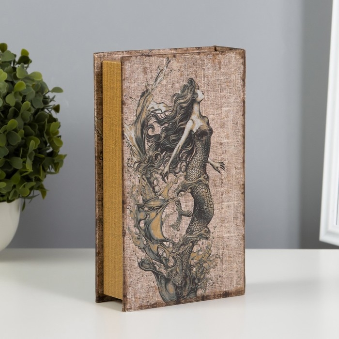 Сейф-книга дерево, кожзам Сейф-книга дерево, кожзам "Русалка" 21х13х5 см