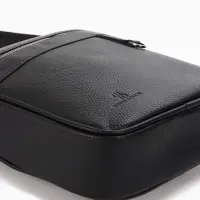 Сумка мужская, 21*7*25 см, отд на молнии, 2 н/карман, длин рег.ремень, черный