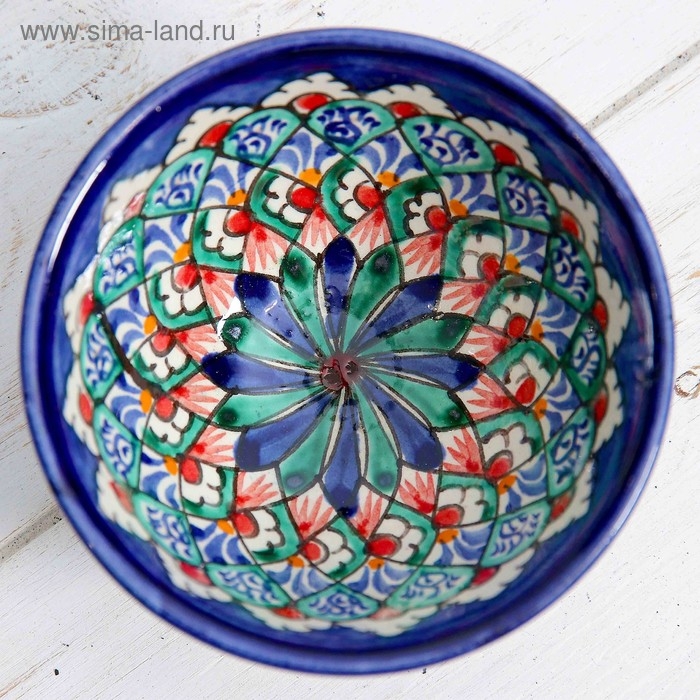 Пиала Риштанская керамика  Пиала Риштанская керамика "Узоры",  9,5 см микс