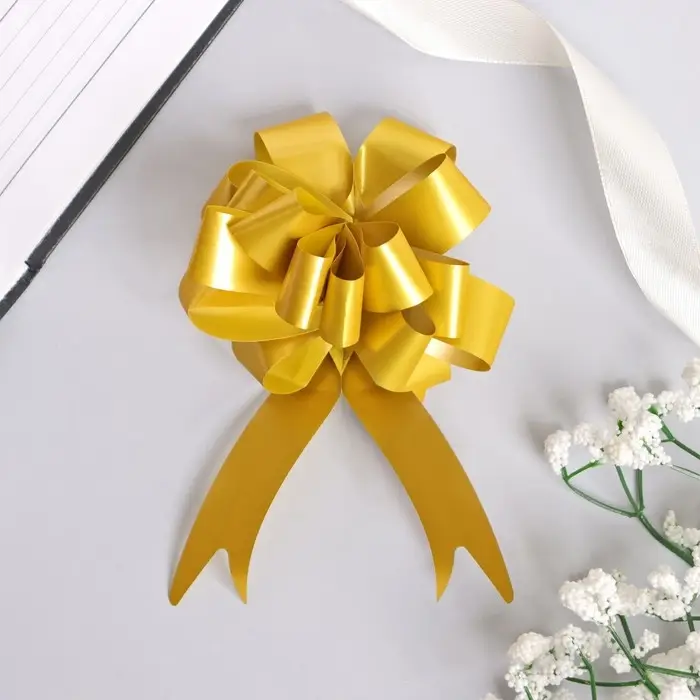 Бант - шар №3 перламутровый, жёлтый Бант - шар №3 перламутровый, жёлтый