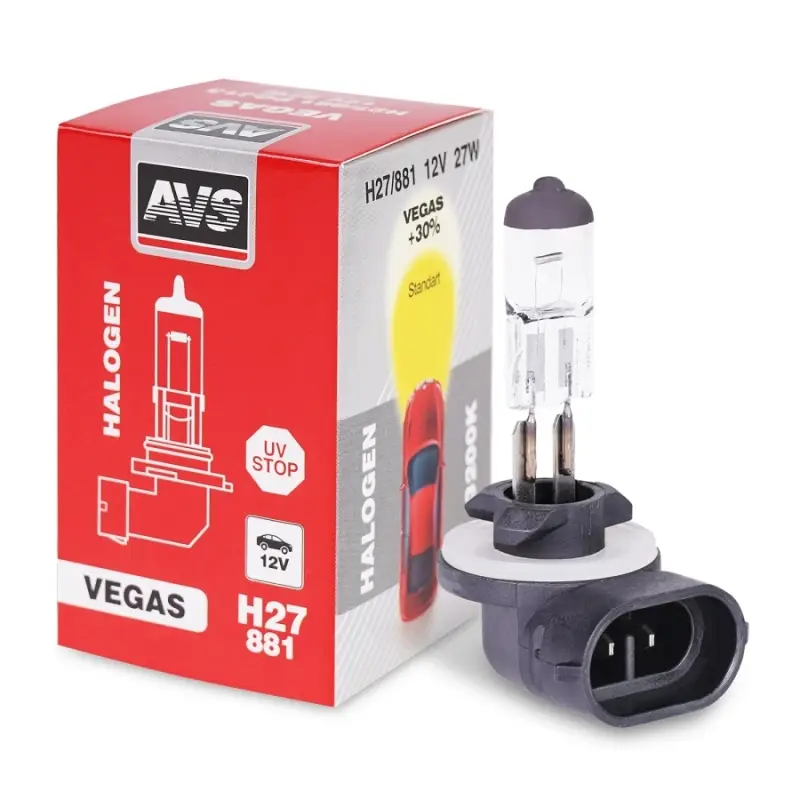 Галогенная лампа AVS Vegas H27/881 12V.27W.1шт.