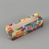 Коробка подарочная с окном &laquo;С любовью. Цветы&raquo;, 18&times;5.5&times;5.5 см, самосборная