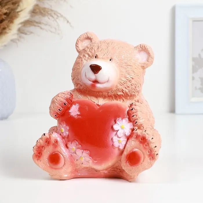 Копилка для денег &laquo;Мишка с сердцем&raquo;, гипс, 16.5&times;18.5 см