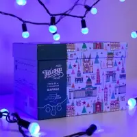 Гирлянда &laquo;Нить&raquo; 20 м с насадками &laquo;Шарики 1.5 см&raquo;, IP44, тёмная нить, 200 LED, свечение синее, 8 режимов, 220 В