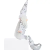 Игрушка мягкая &laquo;Дед Мороз в костюмчике с пайетками&raquo; 49&times;17 см, серебристо-белый