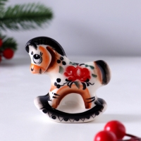 Сувенир Конь-качалка, 7х7х2,5см, гжель, цвет