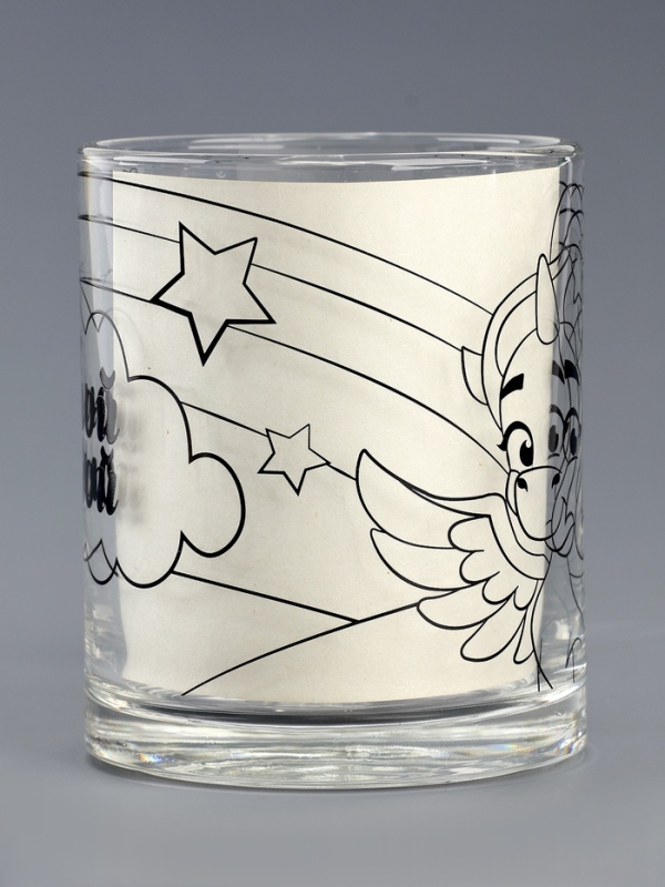 Роспись стеклянной кружки красками  Роспись стеклянной кружки красками "Самой милой" Единорожка