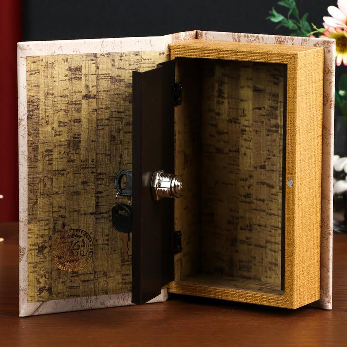 Сейф-книга дерево кожзам Сейф-книга дерево кожзам "Перо на золоте" 21х13х5 см