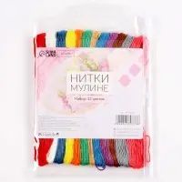 Нитки мулине №19, 8&plusmn;1 м, 12 шт., разноцветные