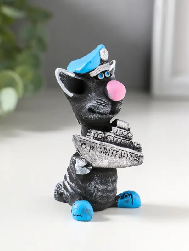 Фигура &laquo;Кот Матрос держит кораблик&raquo;, 9.2&times;5.4 см