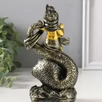 Сувенир полистоун "Богиня Кумари с ракушкой" золотая бронза 4,7х8,2х15,5 см