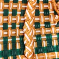 Сумка плетёная, 40&times;20&times;55 см, пластик, зелёно-бежевая