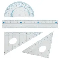Готовальня Calligrata, 9 предметов: 2 циркуля 130 мм, грифель, точилка, рейсфедер, линейка, транспортир, 2 угольника, в пластиковом пенале