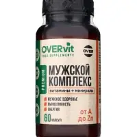 Мужской комплекс OVER MEN OVERvit, витамины и минералы, 60 капсул