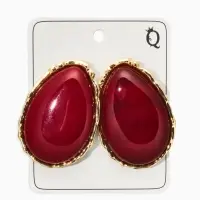 Серьги "Винтаж", капля, цвет бордовый в золоте