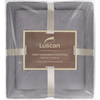 Набор полотенец махровых Luscan 300г/м2, 35x75/70x140 см серый