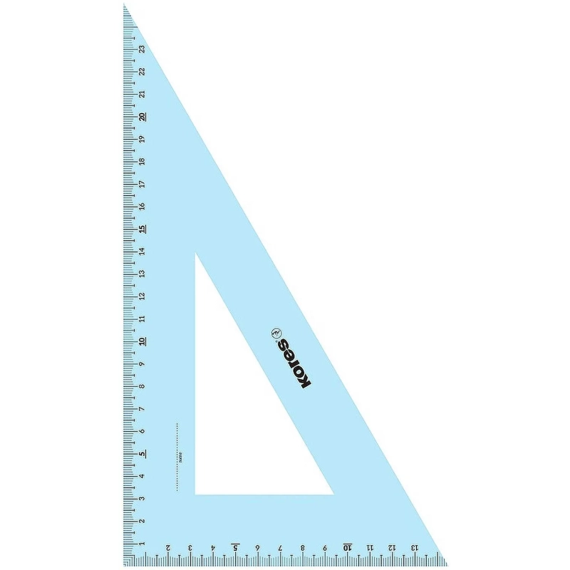 Набор черт. принад. Kores: лин.30см, два треуг 60и45 град-21см, трансп 12см