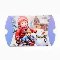 Коробка подарочная новогодняя складная «На санях» 11×8×2 см